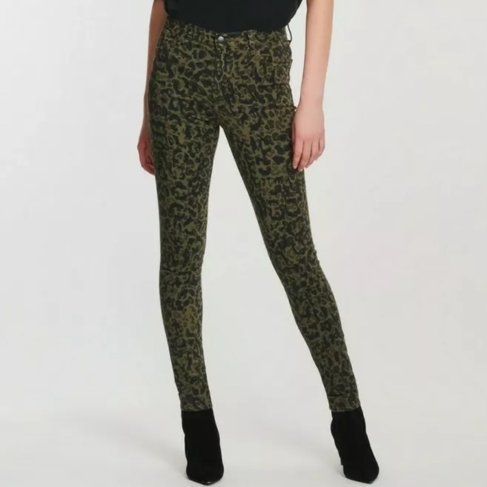 J Brand green animal, camo skinny jeans 